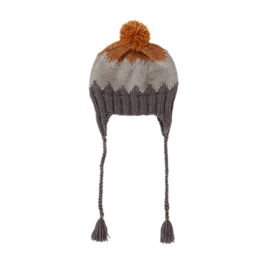 ACORN KIDS - ZIG ZAG BEANIE: GREY [sz:L (3-5 YRS)]