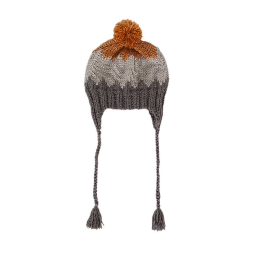 ACORN KIDS - ZIG ZAG BEANIE: GREY [sz:XL (5 YRS-BIG KID)]