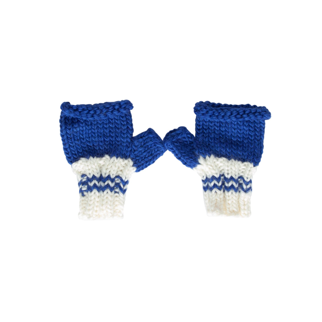 ACORN KIDS - DENMARK MITTENS: BLUE AND CREAM [sz:S (6-18 MTHS)]