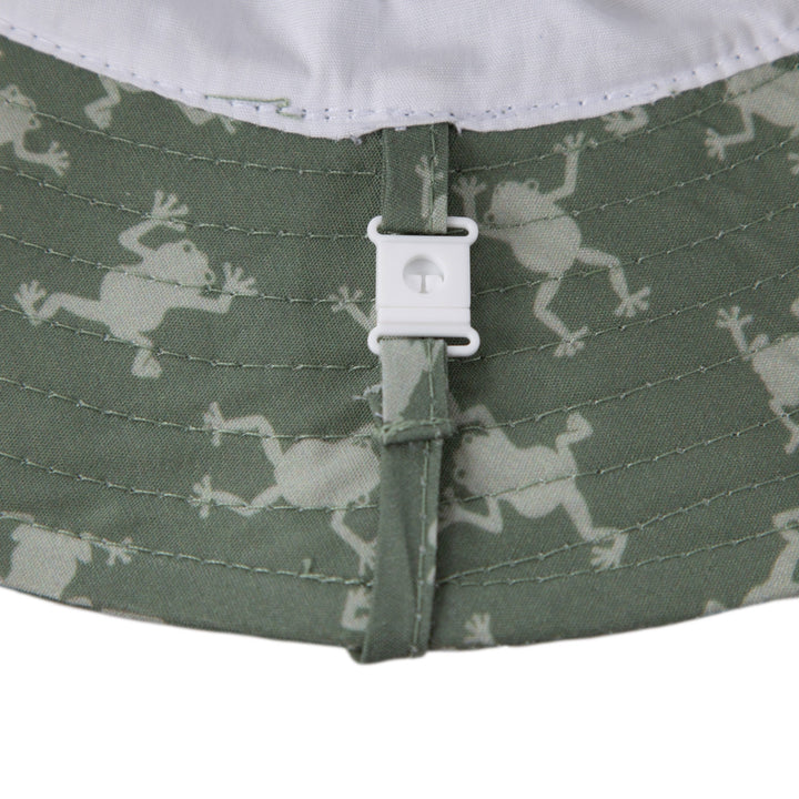 ACORN KIDS - INFANT WIDE BRIM SUNHAT: FROGS [sz:XS - 46CM/0-9 MTHS]