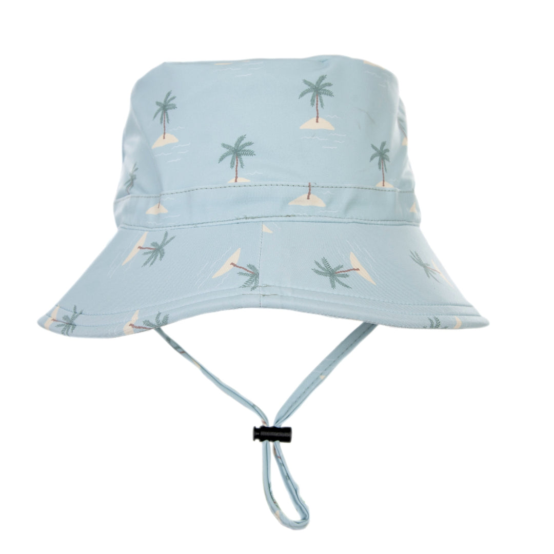 ACORN KIDS - ISLAND SWIM BUCKET HAT: BLUE/GREEN/NATURAL [sz:L - 54CM/3-5 YRS]