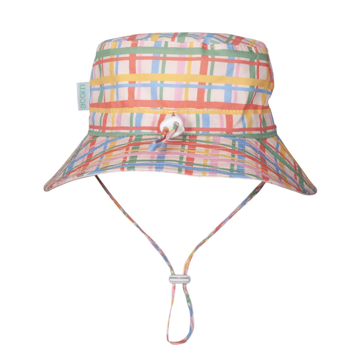ACORN KIDS - WIDE BRIM BUCKET SUNHAT: PINK PICNIC [sz:S - 50CM/9-18 MTHS]