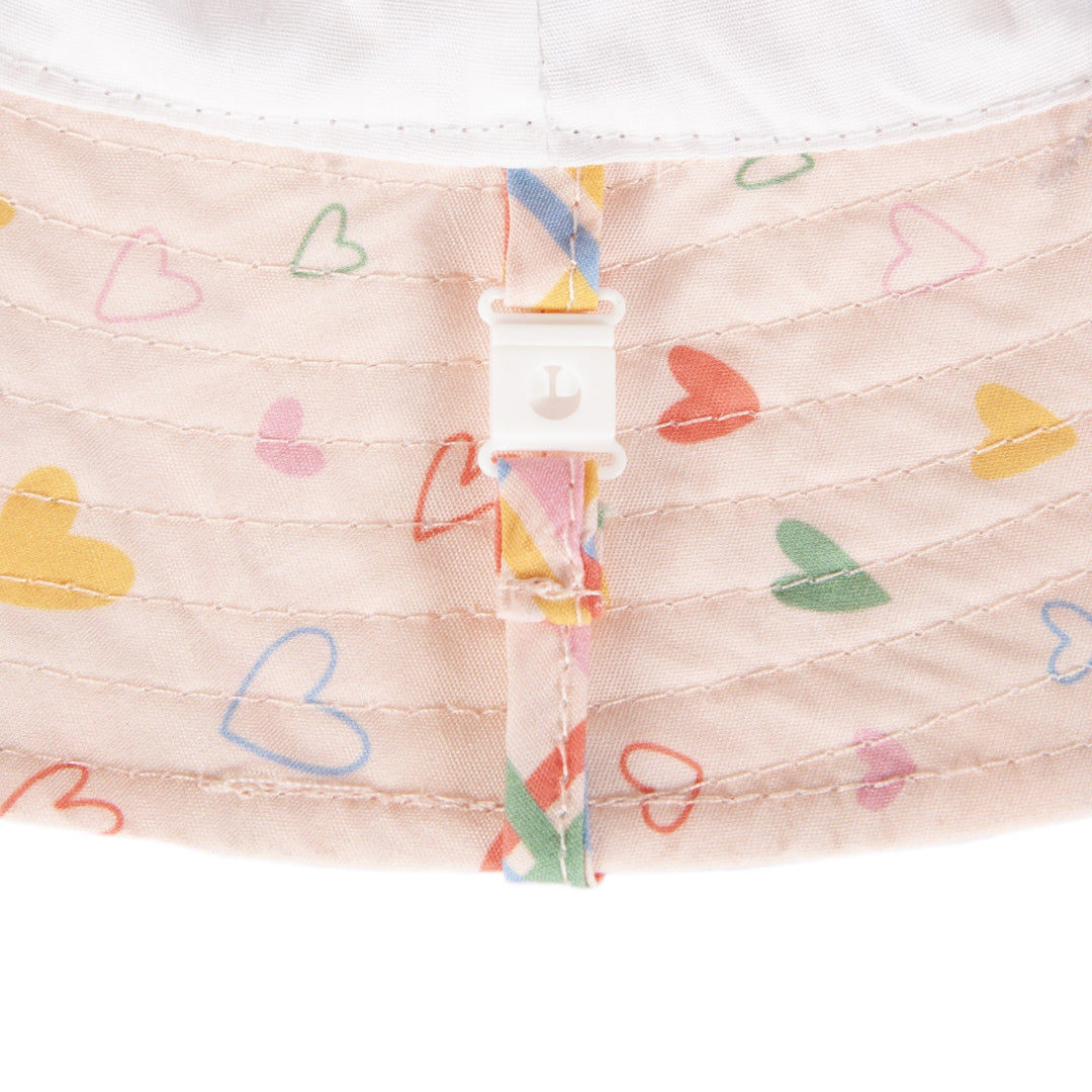 ACORN KIDS - WIDE BRIM BUCKET SUNHAT: PINK PICNIC [sz:S - 50CM/9-18 MTHS]