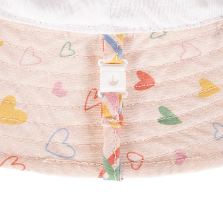 ACORN KIDS - WIDE BRIM BUCKET SUNHAT: PINK PICNIC [sz:S - 50CM/9-18 MTHS]