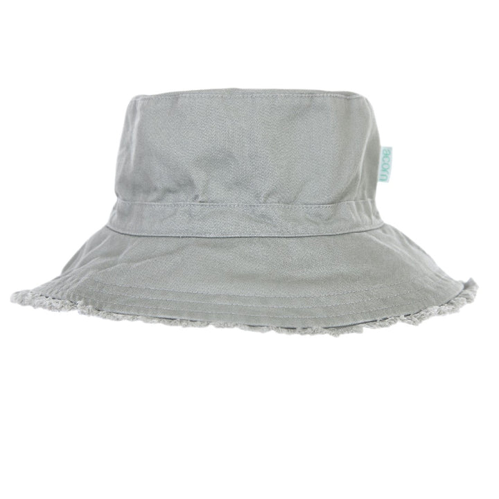 ACORN KIDS - FRAYED BUCKET HAT: KHAKI