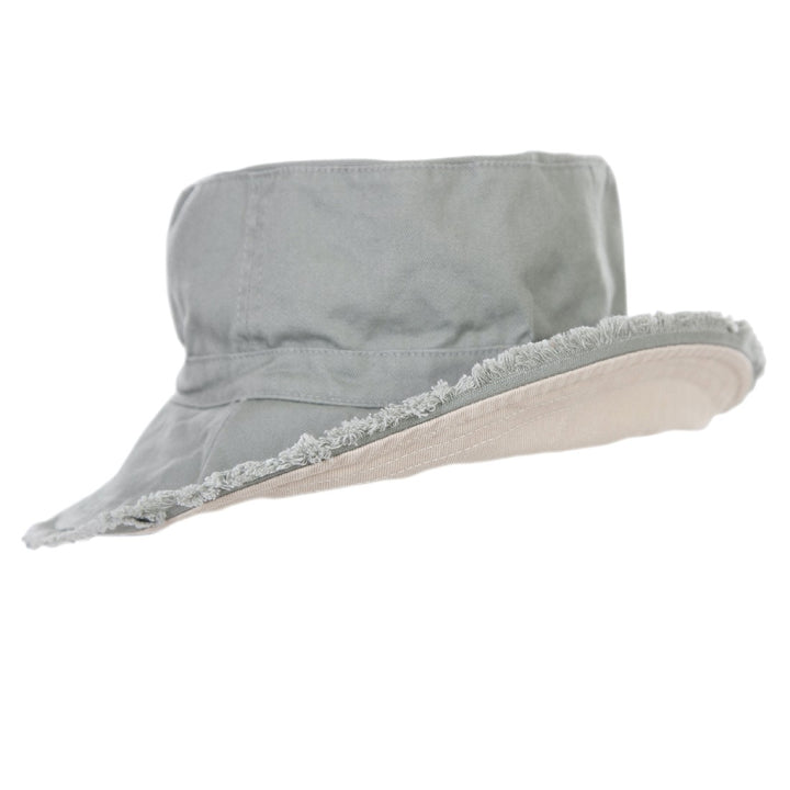 ACORN KIDS - FRAYED BUCKET HAT: KHAKI