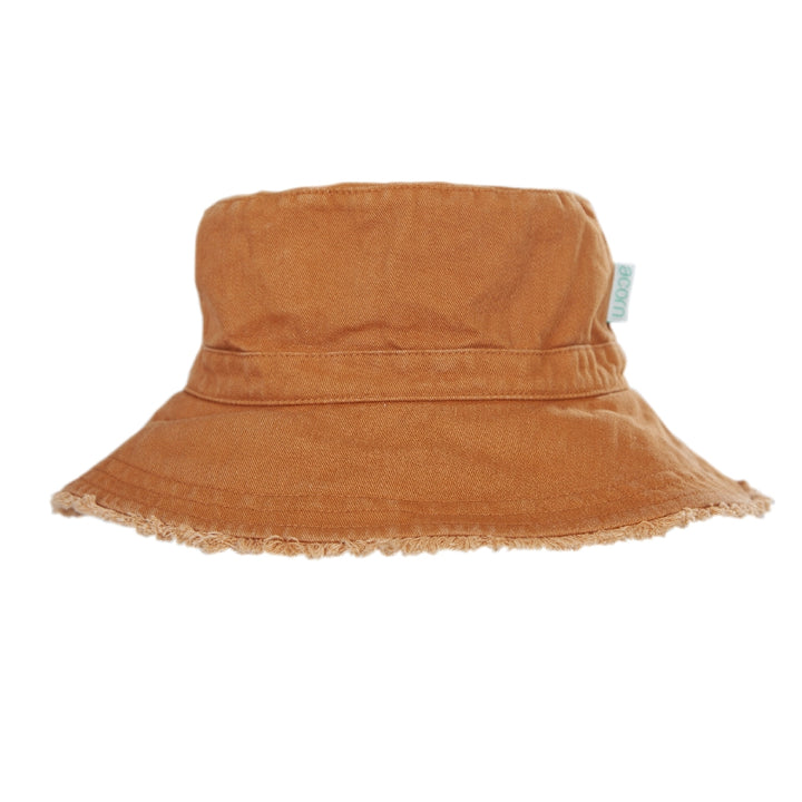 ACORN KIDS - FRAYED BUCKET HAT: CHESTNUT