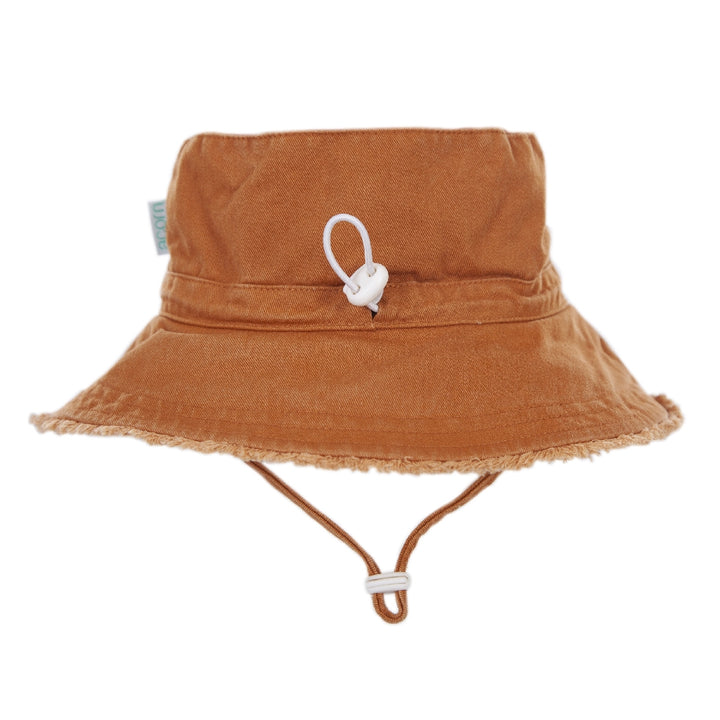 ACORN KIDS - FRAYED BUCKET HAT: CHESTNUT