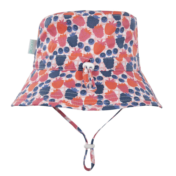 ACORN KIDS - BROAD BRIM BUCKET SUNHAT: WILDBERRY [sz:S - 50CM/9-18 MTHS]
