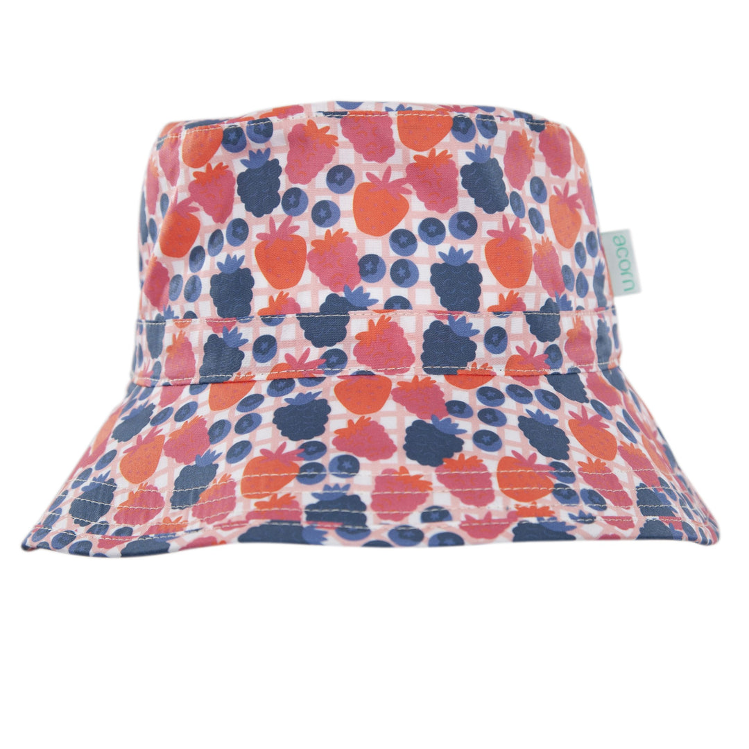 ACORN KIDS - BROAD BRIM BUCKET SUNHAT: WILDBERRY [sz:S - 50CM/9-18 MTHS]