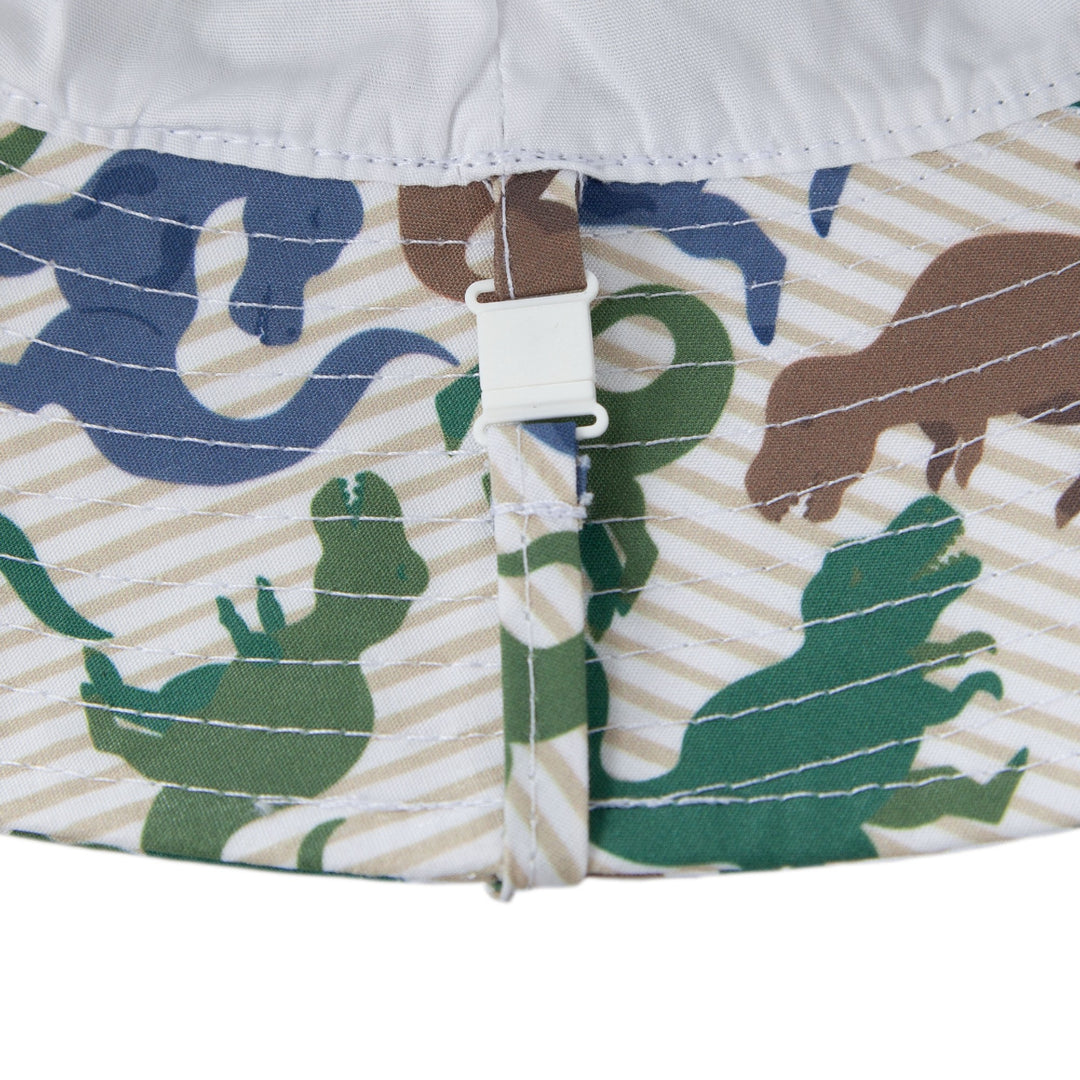 ACORN KIDS - WIDE BRIM BUCKET SUNHAT: T REX [sz:S - 50CM/9-18 MTHS]