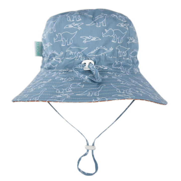 ACORN KIDS - WIDE BRIM BUCKET SUNHAT: SKETCH A SAURUS [sz:S - 50CM/9-18 MTHS]