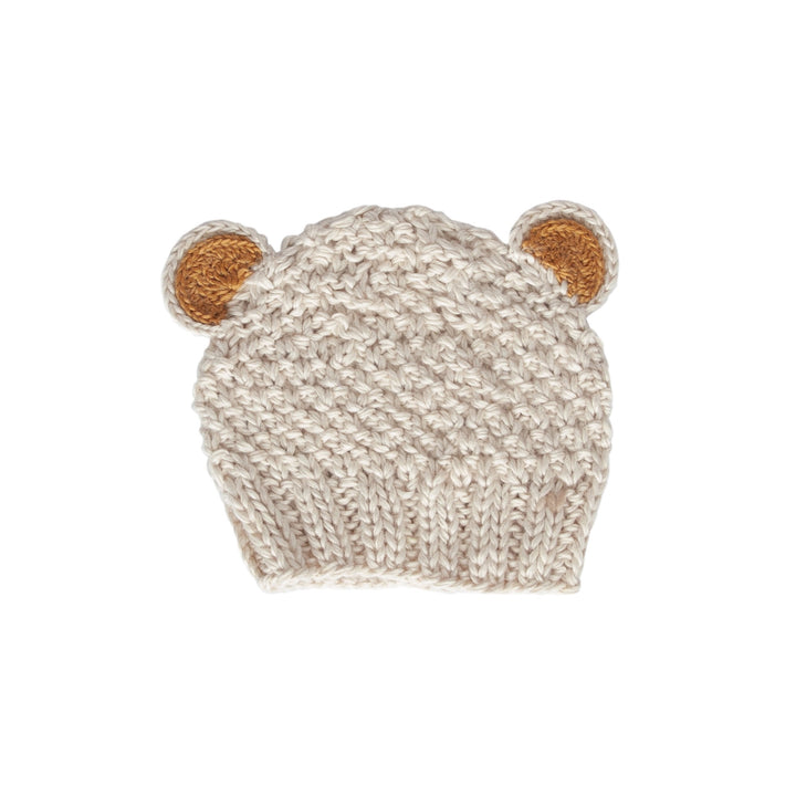 ACORN KIDS - BEAR BEANIE: OATMEAL [sz:XXS (0-3 MTHS)]