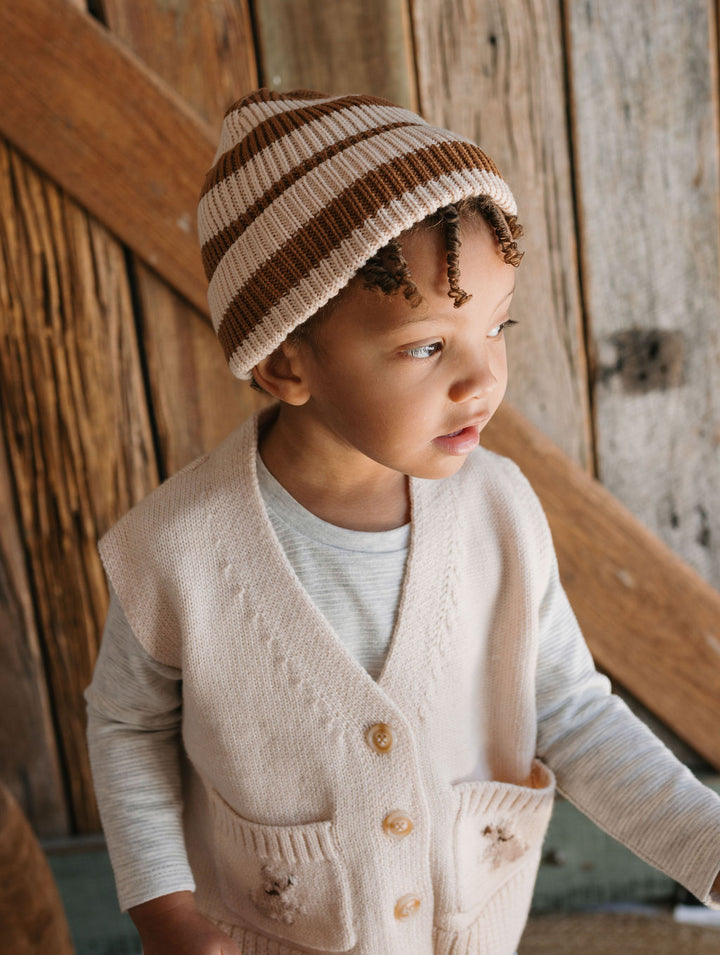 ACORN KIDS - PUPPY DOG MERINO VEST: TAN [sz:1 YR] 