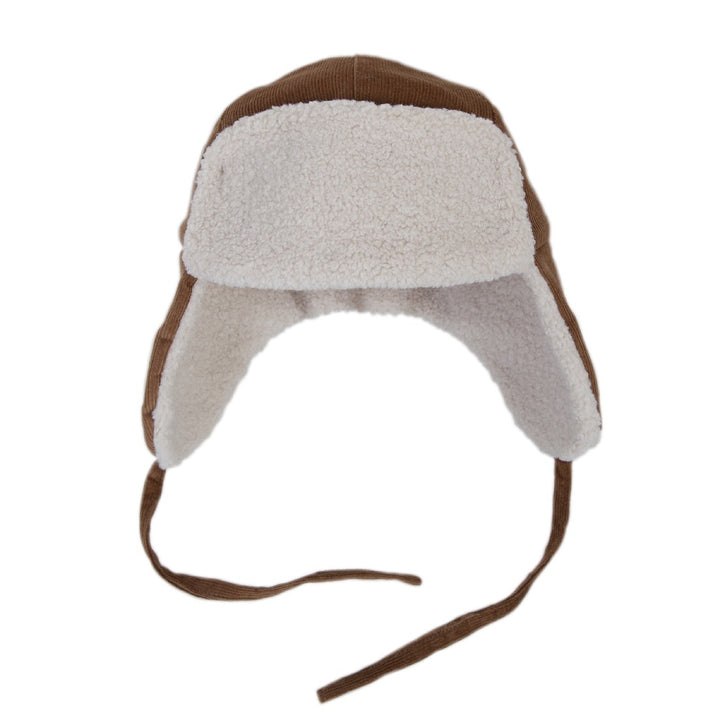 ACORN KIDS - AVIATOR CORD BEANIE: CHESTNUT [sz:S (6-18 MTHS)]