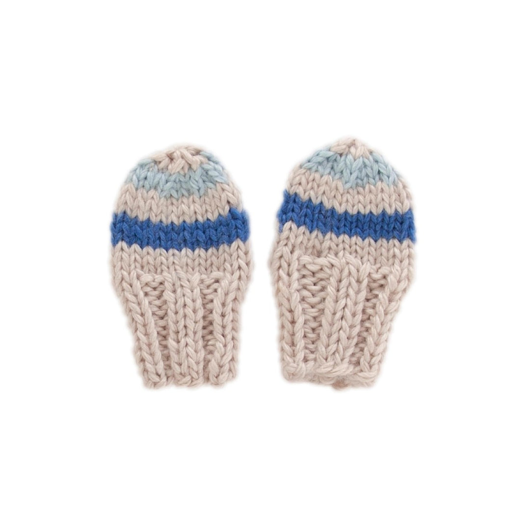 ACORN KIDS - CHECKS MITTENS: BLUE