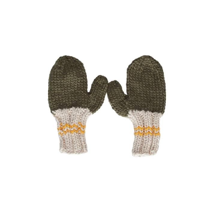 ACORN KIDS - TEDDY MITTENS: KHAKI AND GOLD [sz:S (6-18 MTHS)]