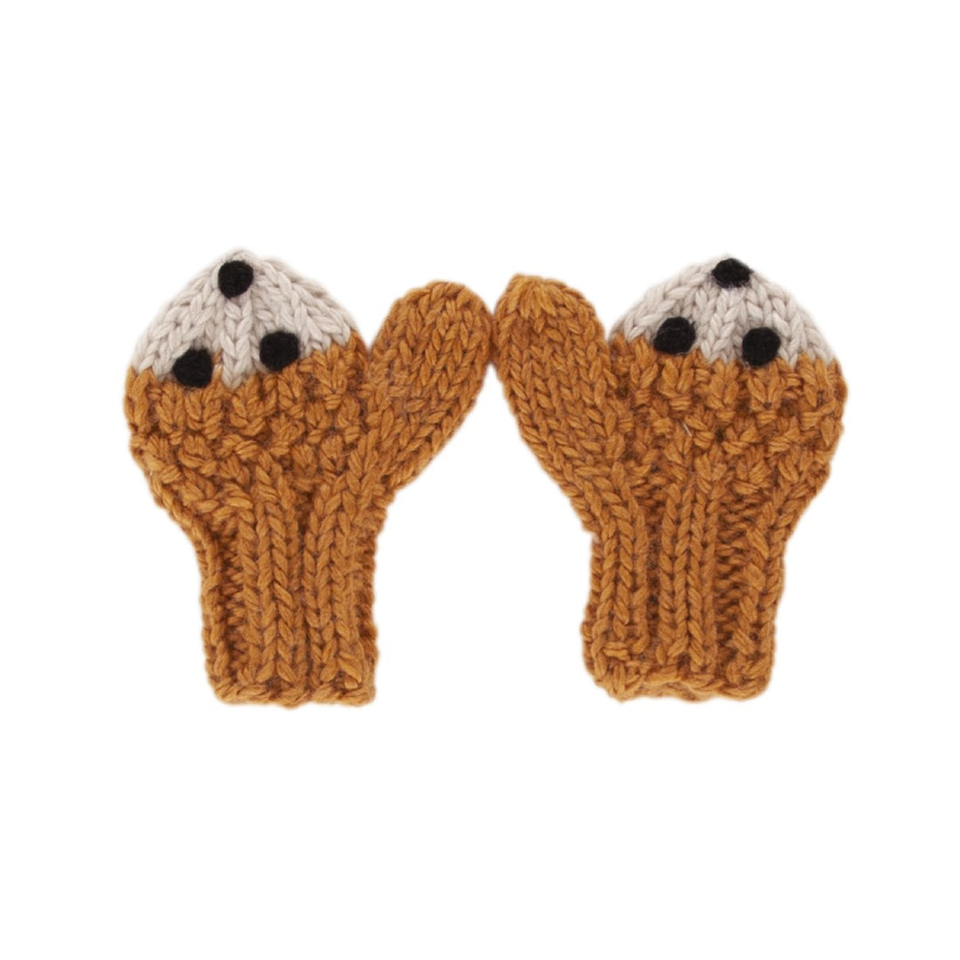 ACORN KIDS - BEAR FACE MITTENS: CARAMEL