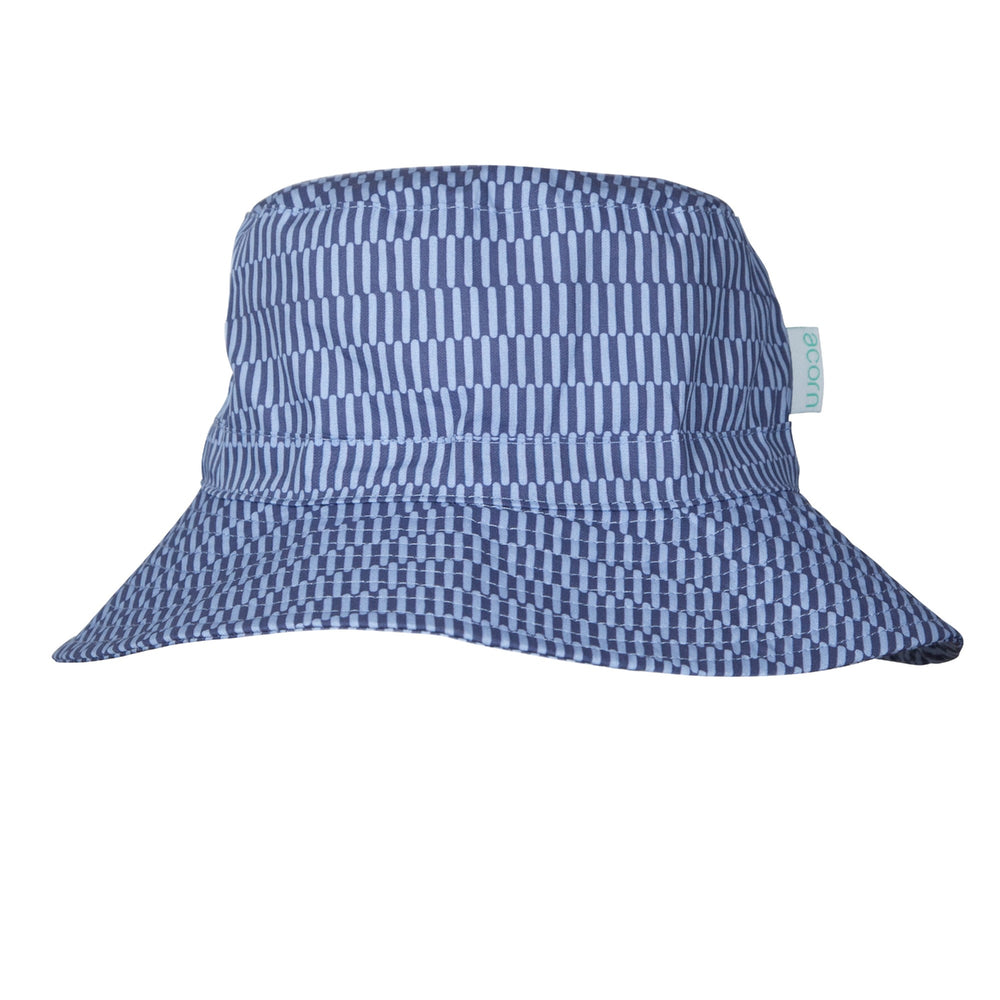 ACORN KIDS - WIDE BRIM BUCKET HAT: BLUE HORIZON [sz:S - 50CM/9-18 MTHS]