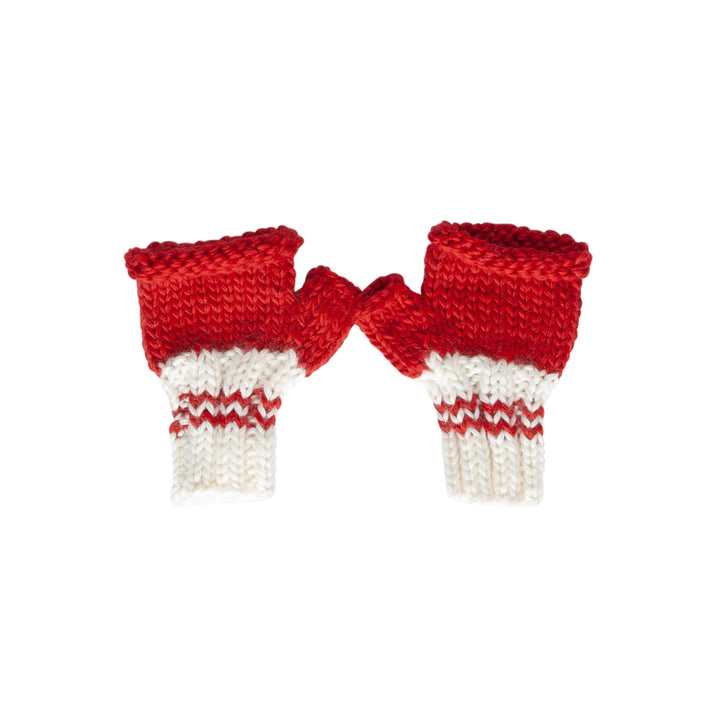 ACORN KIDS - DENMARK MITTENS: RED AND CREAM [sz:S (6-18 MTHS)]