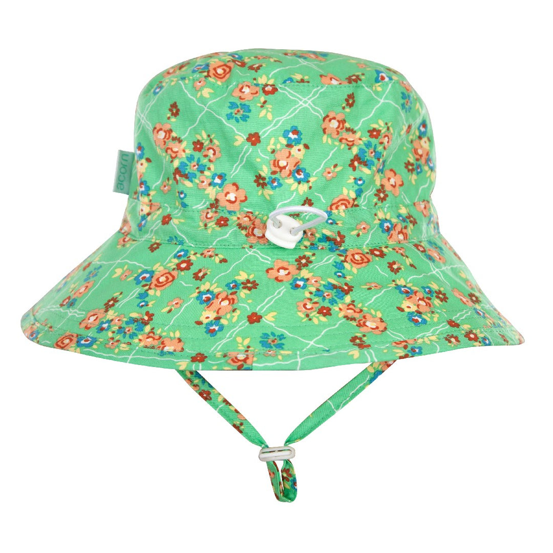 ACORN - LUCY BROAD BRIM BUCKET HAT: GREEN
