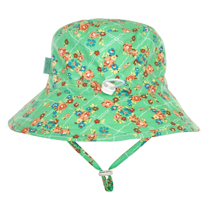 ACORN - LUCY BROAD BRIM BUCKET HAT: GREEN