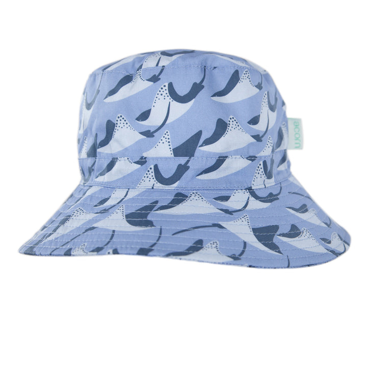 ACORN KIDS - WIDE BRIM BUCKET HAT: STINGRAY [sz:S - 50CM/9-18 MTHS]