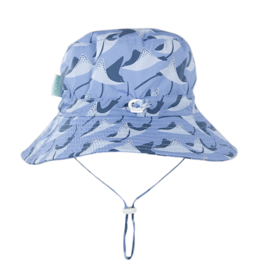ACORN KIDS - WIDE BRIM BUCKET HAT: STINGRAY [sz:S - 50CM/9-18 MTHS]