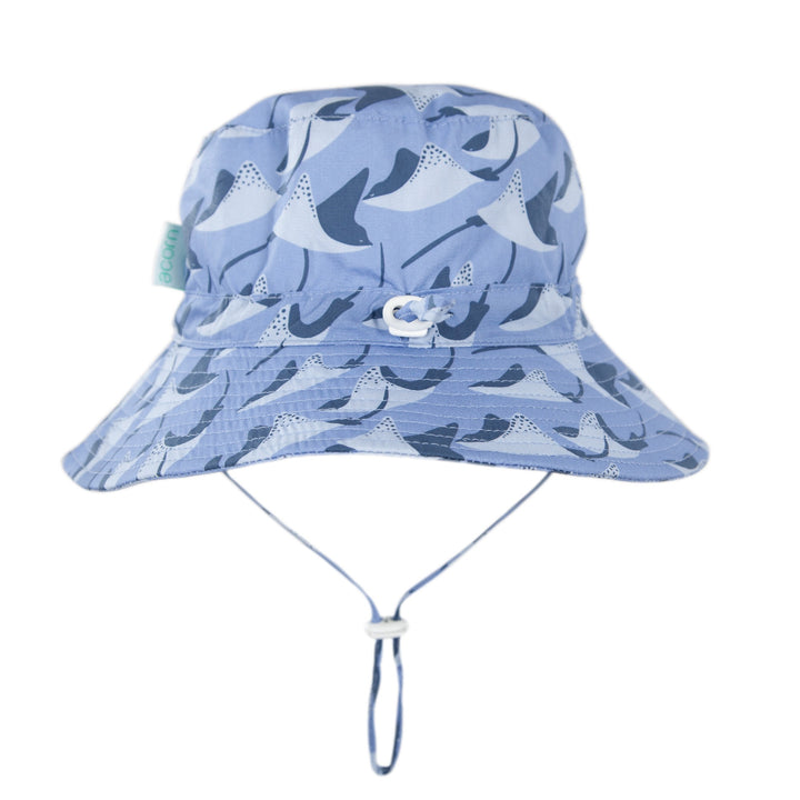 ACORN KIDS - WIDE BRIM BUCKET HAT: STINGRAY [sz:S - 50CM/9-18 MTHS]