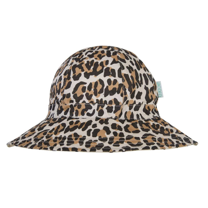 ACORN KIDS - WIDE BRIM SUNHAT: LEOPARD [sz:XXL - 58CM/13 YRS & UP]
