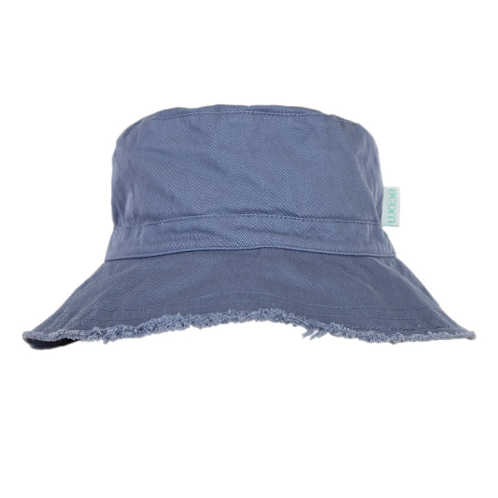 ACORN KIDS - FRAYED BUCKET HAT: SKY BLUE [sz:S - 50CM/9-18 MONTHS]