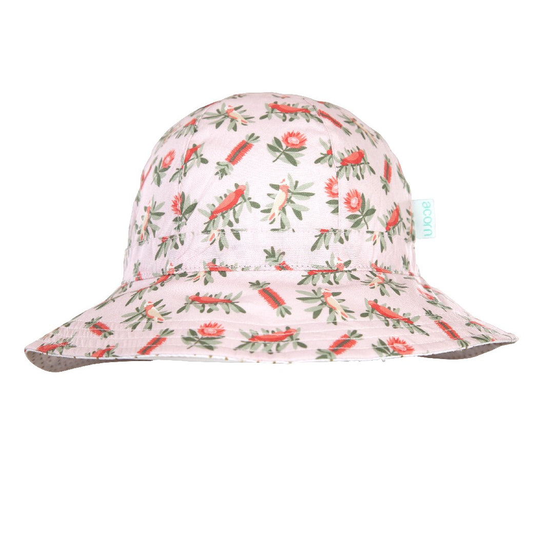 ACORN KIDS - BANKSIA WIDE BRIM SUNHAT: PINK AND GREEN