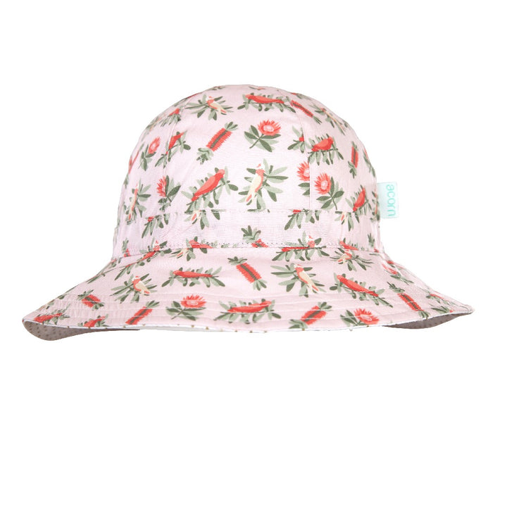 ACORN KIDS - BANKSIA WIDE BRIM SUNHAT: PINK AND GREEN