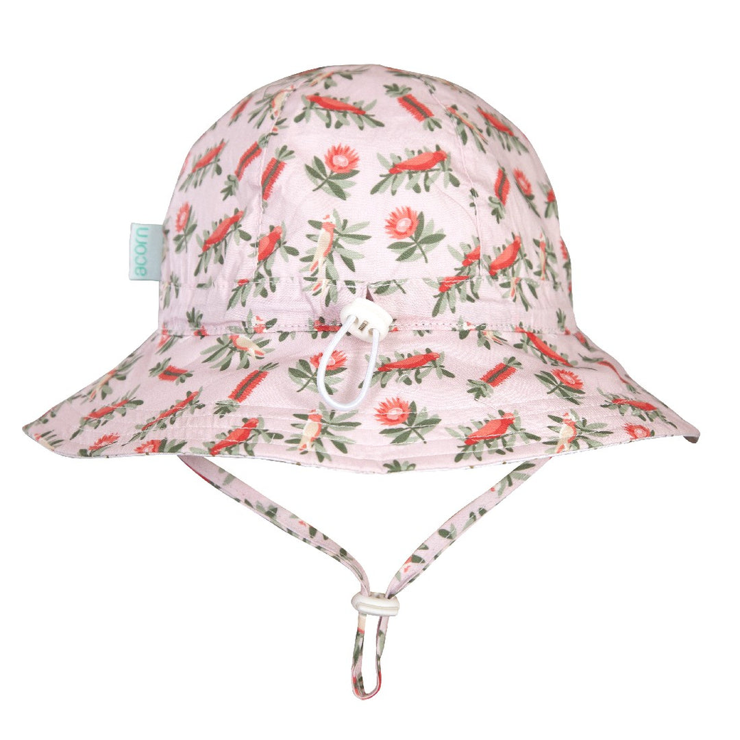 ACORN KIDS - BANKSIA WIDE BRIM SUNHAT: PINK AND GREEN