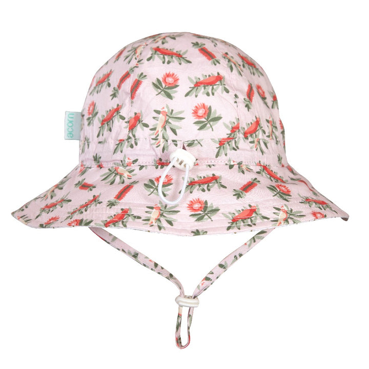 ACORN KIDS - BANKSIA WIDE BRIM SUNHAT: PINK AND GREEN