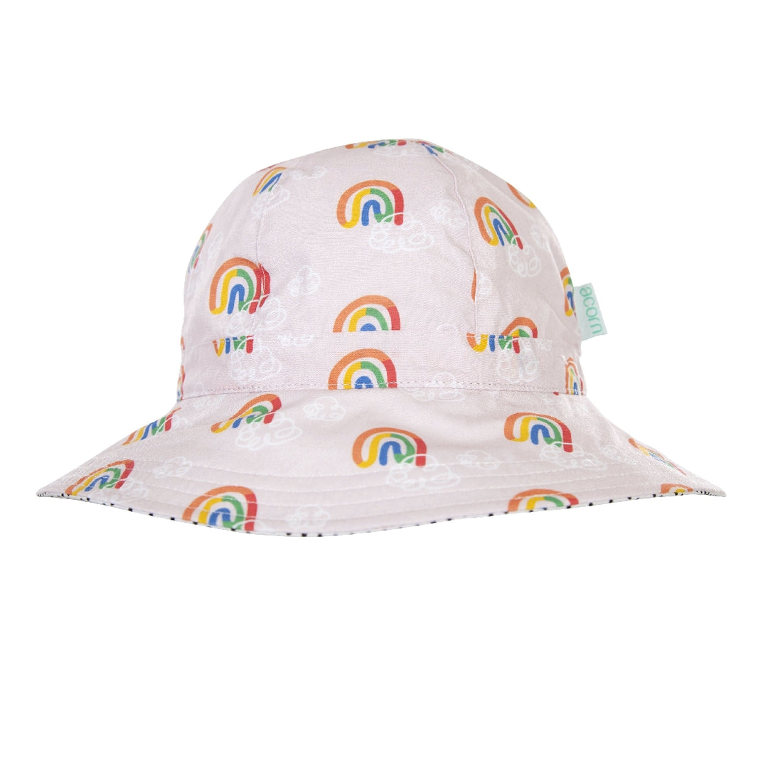 ACORN KIDS - WILDFLOWERS WIDE BRIM SUNHAT: CREAM MULTI