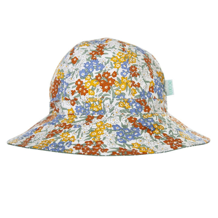 ACORN KIDS - MAEVE WIDE BRIM SUNHAT: GREEN/YELLOW