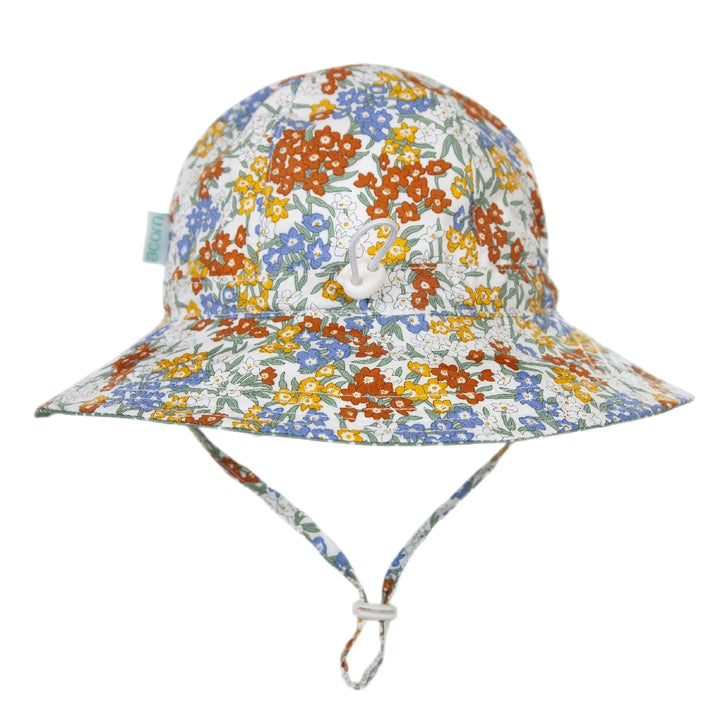 ACORN KIDS - MAEVE WIDE BRIM SUNHAT: GREEN/YELLOW