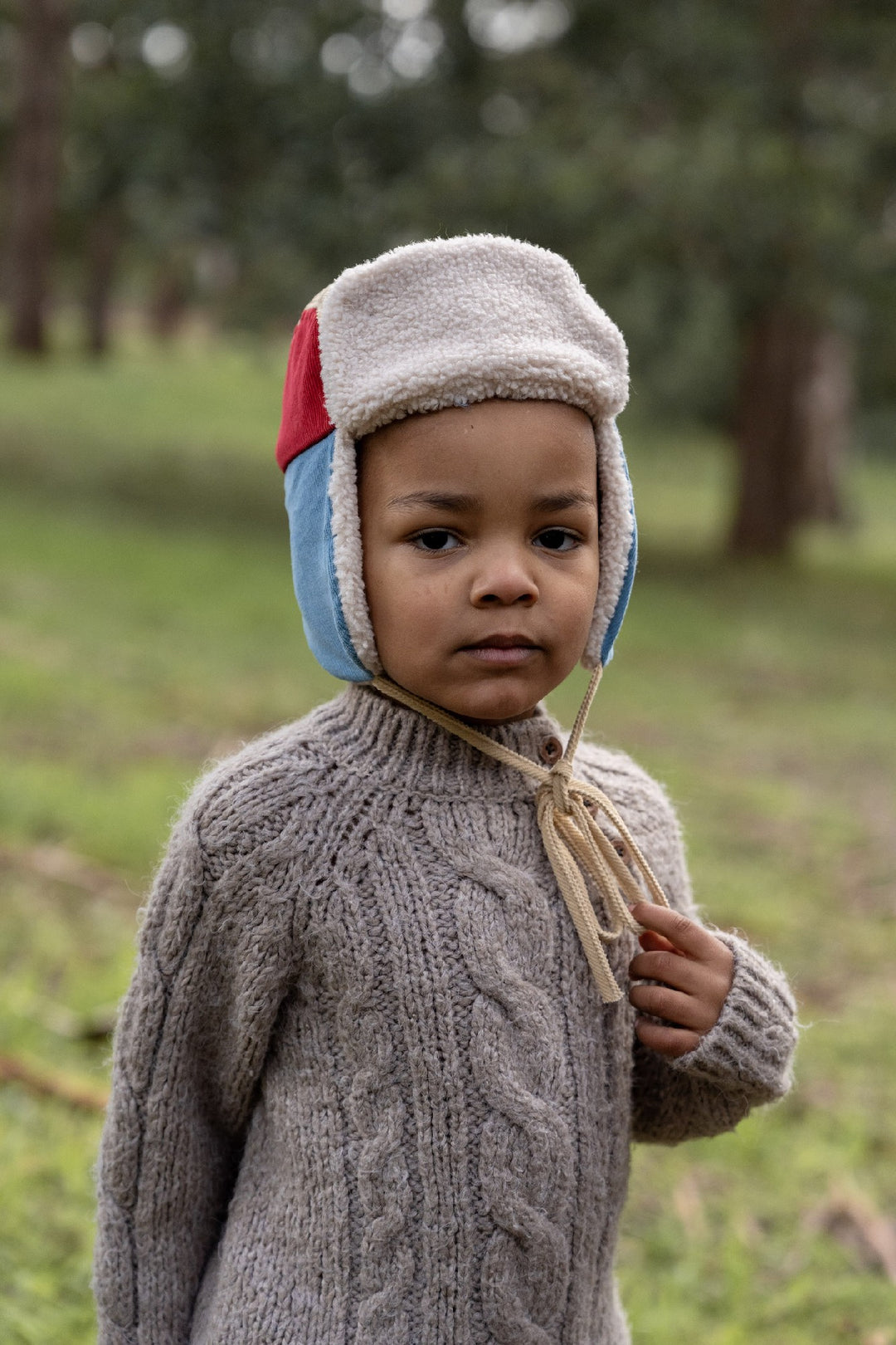 ACORN KIDS - AVIATOR CORD BEANIE: MULTI [sz:S - 6-18 MTHS]