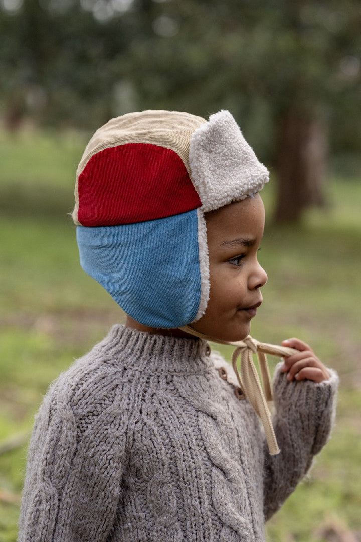 ACORN KIDS - AVIATOR CORD BEANIE: MULTI [sz:S (6-18 MTHS)]