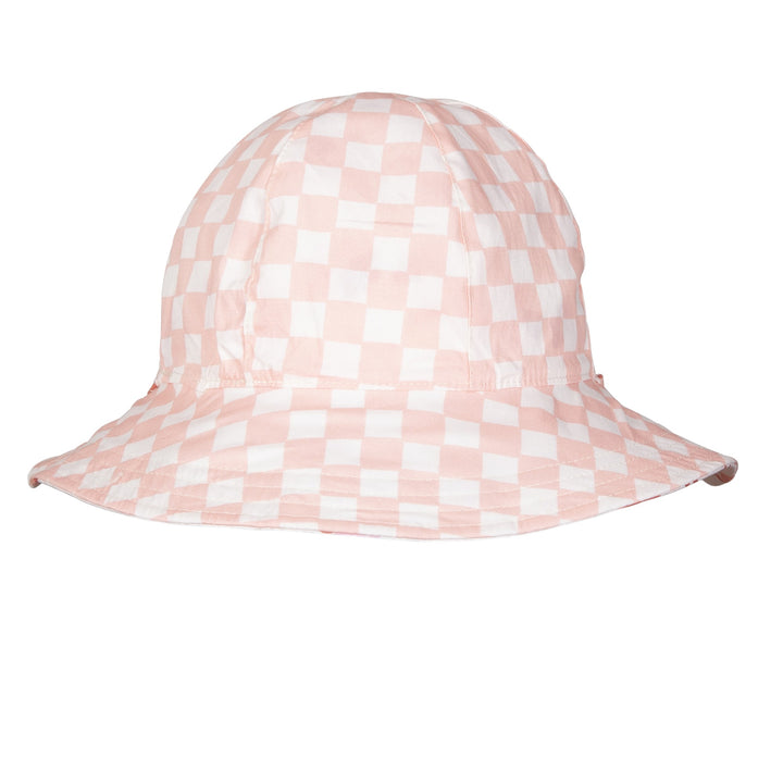 ACORN KIDS - WIDE BRIM REVERSIBLE SUNHAT: CORAL BLOOM [sz:S - 50CM/9-18 MTHS]