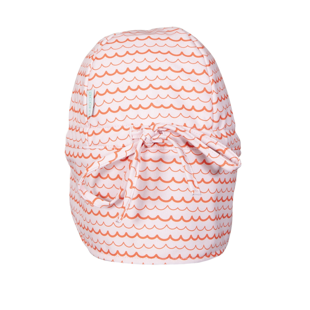 ACORN KIDS - SWIM FLAP CAP: PINK RIPPLES [sz:S - 50CM/9-18 MTHS]