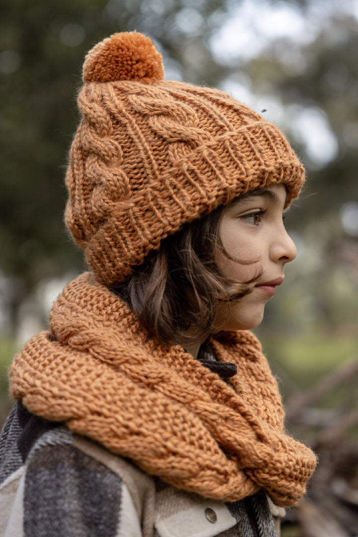 ACORN KIDS - FREE SPIRIT BEANIE: CARAMEL [sz:XXS - 0-3 MTHS]