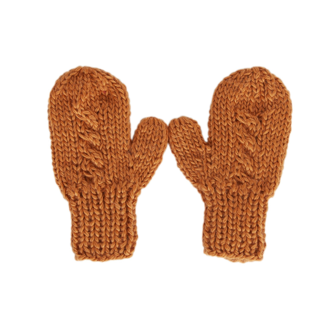 ACORN KIDS - FREE SPIRIT MITTENS: CARAMEL [sz:S - 6-18 MTHS]