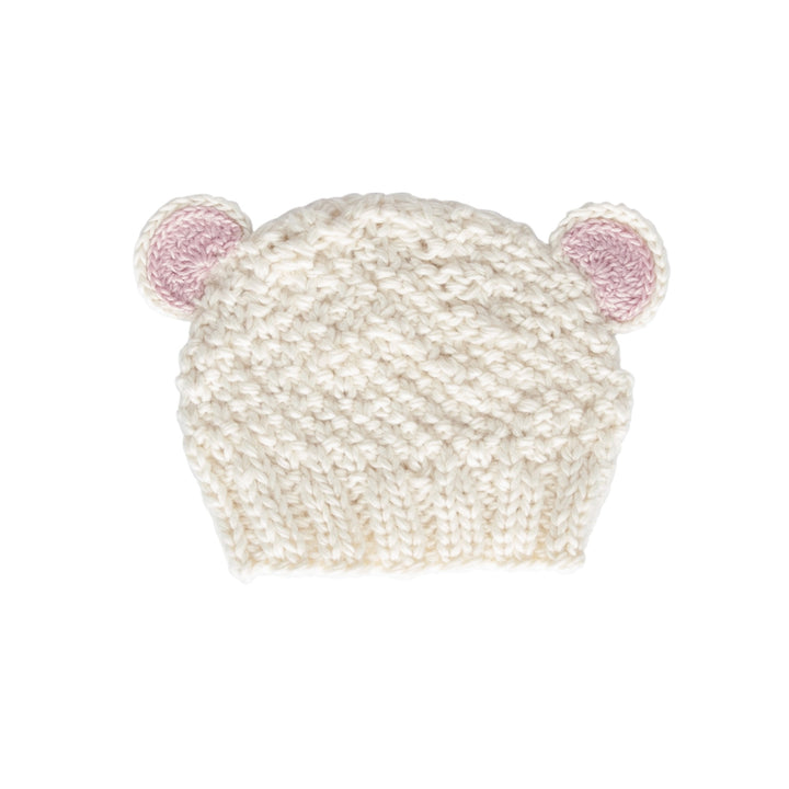 ACORN KIDS - BEAR BEANIE: CREAM [sz:XXS (0-3 MTHS)]