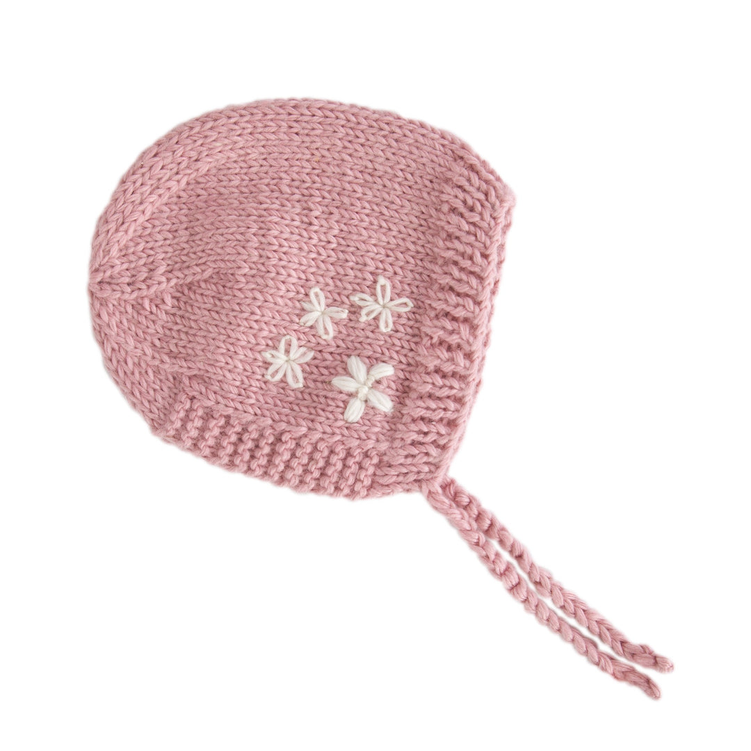 ACORN KIDS - FLOWERS BONNET: PINK [sz:XXS - 0-3 MTHS]