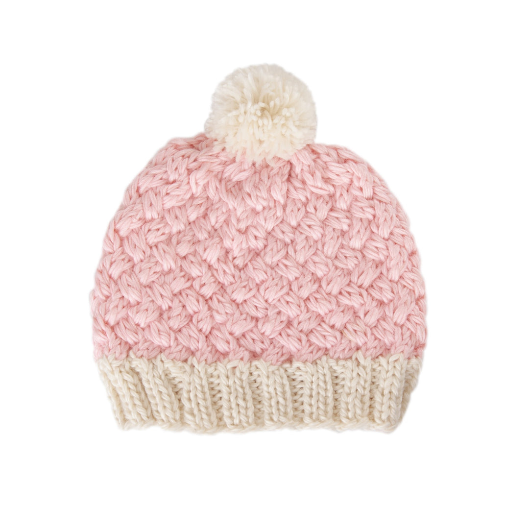 ACORN KIDS - RIPPLES BEANIE: PINK [sz:XXS - 0-3 MTHS]