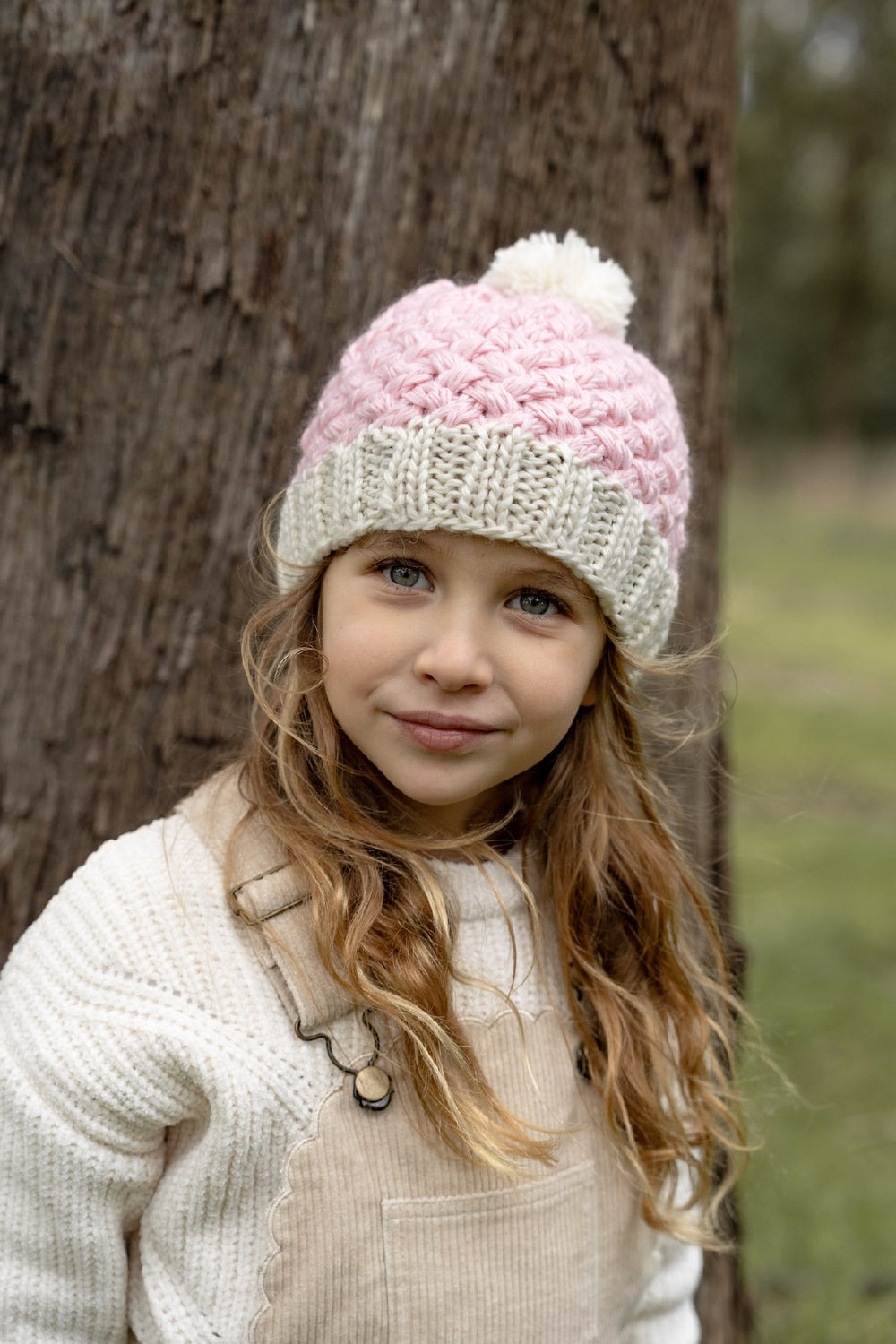 ACORN KIDS - RIPPLES BEANIE: PINK [sz:XXS - 0-3 MTHS]