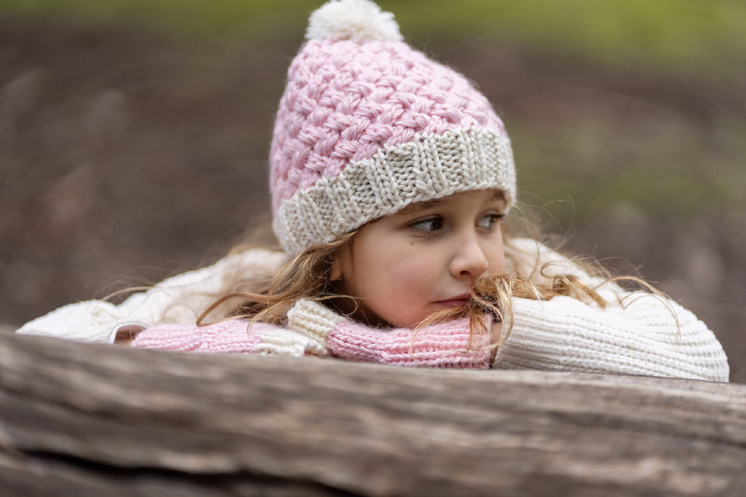 ACORN KIDS - RIPPLES BEANIE: PINK [sz:XXS (0-3 MTHS)]