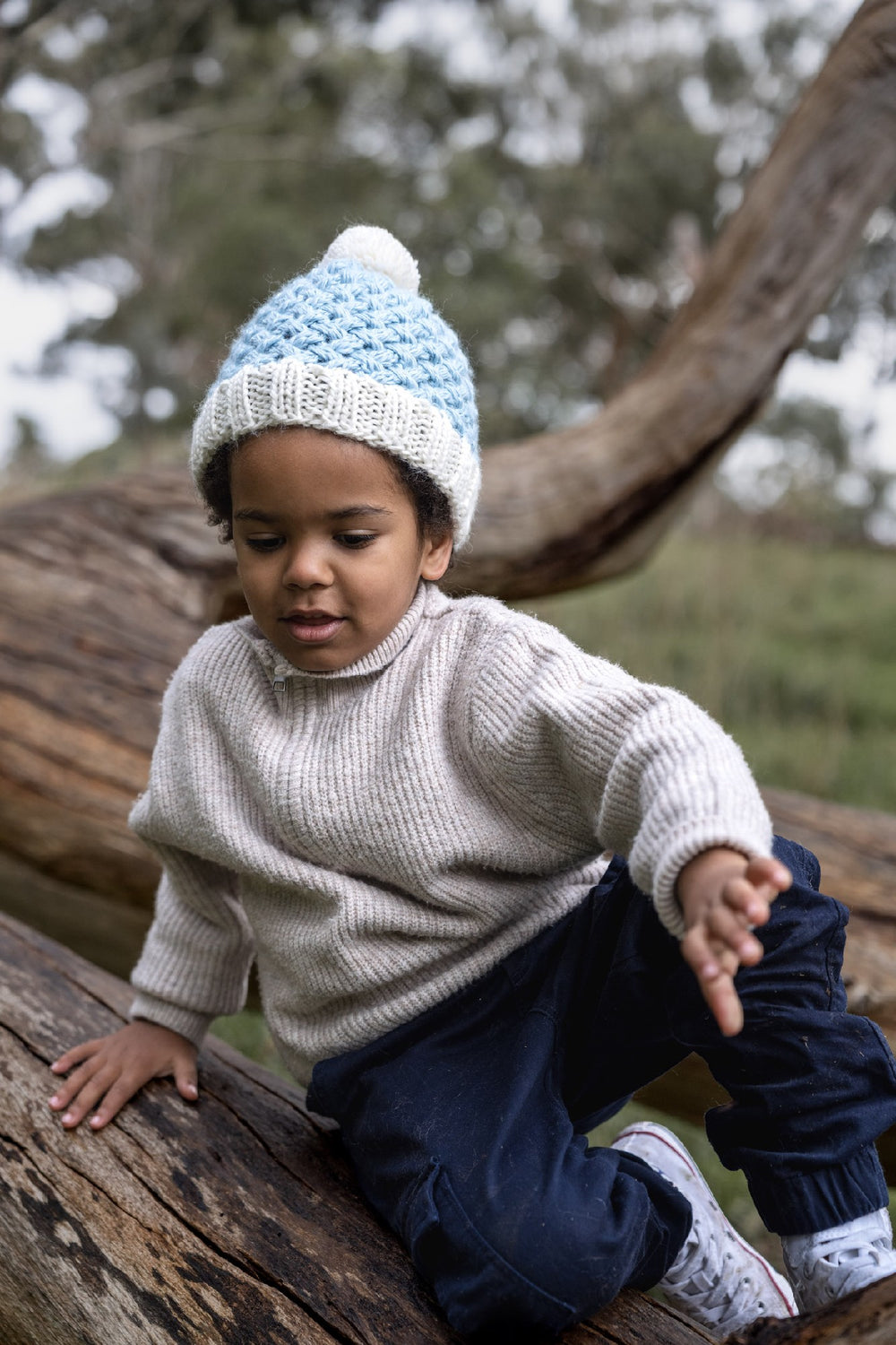 ACORN KIDS - RIPPLES BEANIE: BLUE [sz:XXS - 0-3 MTHS]